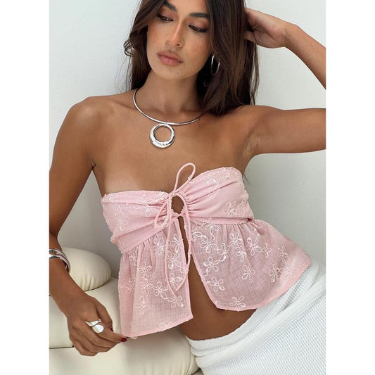 Rosenberg Strapless Top Pink